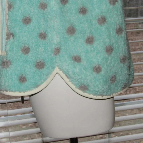 NWT T by TALBOTS Sherpa Woven Trim Dot Zip Front Jacket Size 12 - Picture 4 of 5